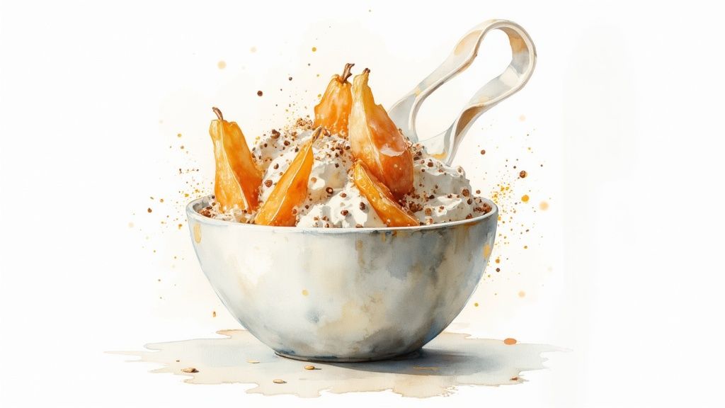 Kausis jogurt koos probiootikarikkaste fermenteeritud puuviljade ja seemnetega, tervislik toitumine lastele