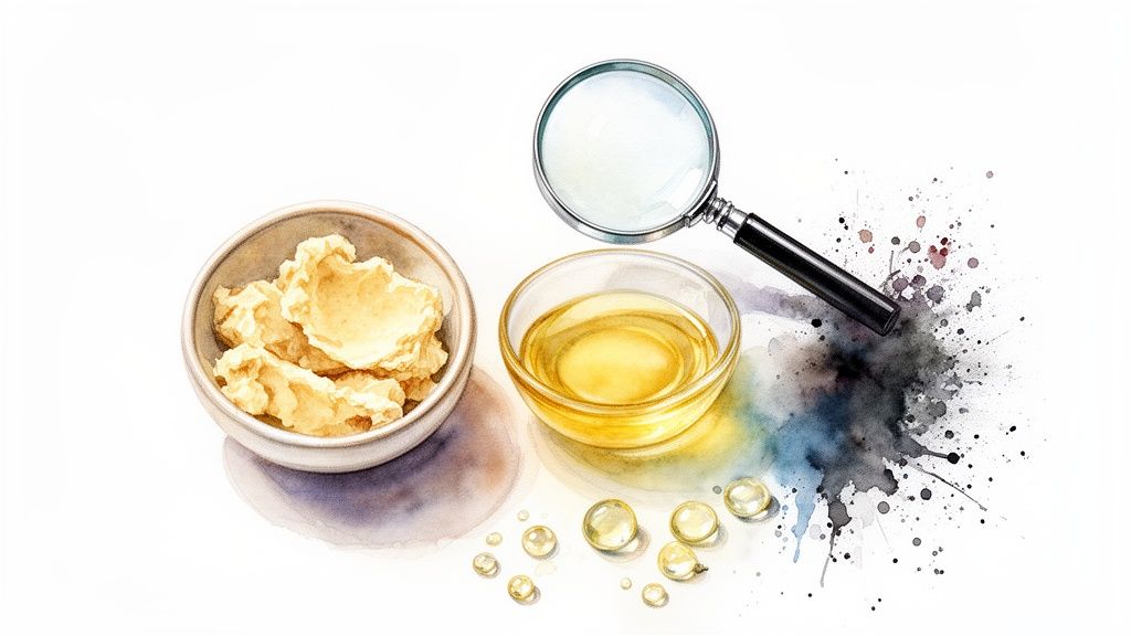 Naine uurib seebi etiketti vannitoas