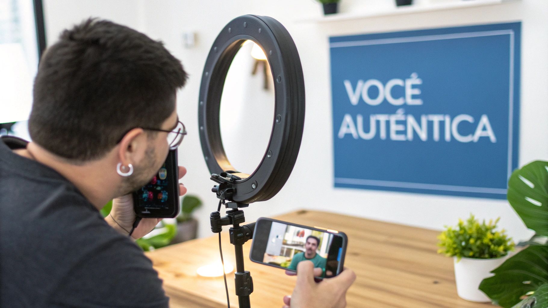 Una persona sorridente che collabora con un brand per una campagna di influencer marketing.