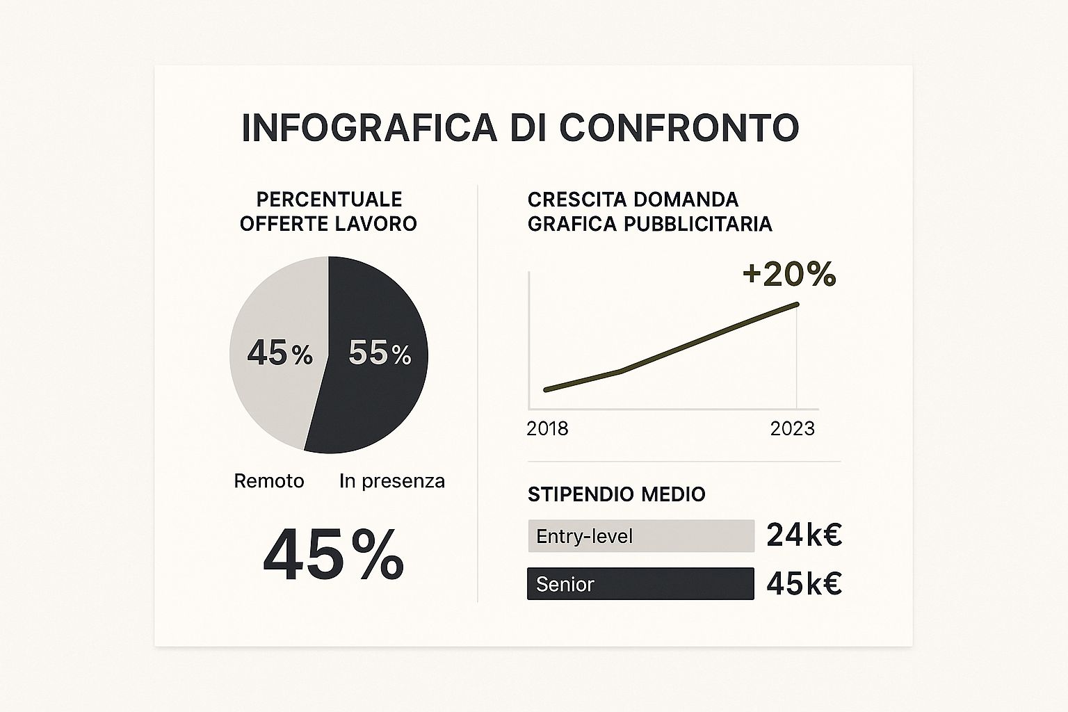 Infographic about lavoro grafica pubblicitaria