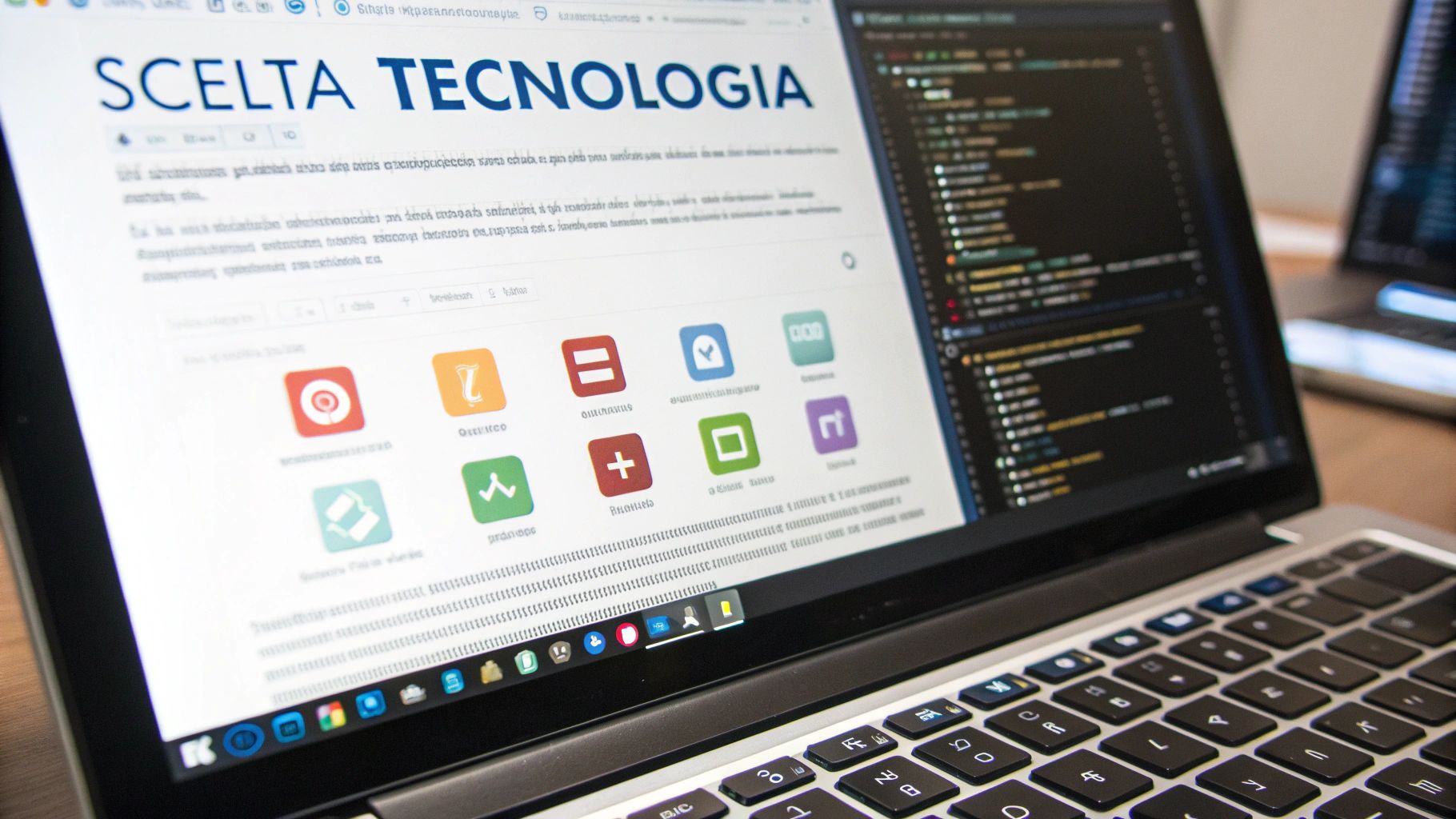 Una persona che lavora al computer, rappresentando la scelta della tecnologia per un sito web.