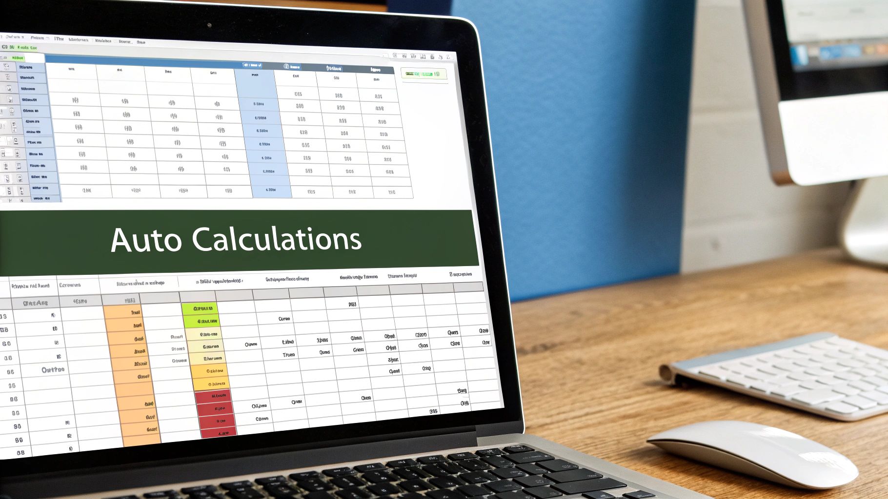 A close-up of an Excel spreadsheet with formulas being entered, illustrating the automation of financial calculations.