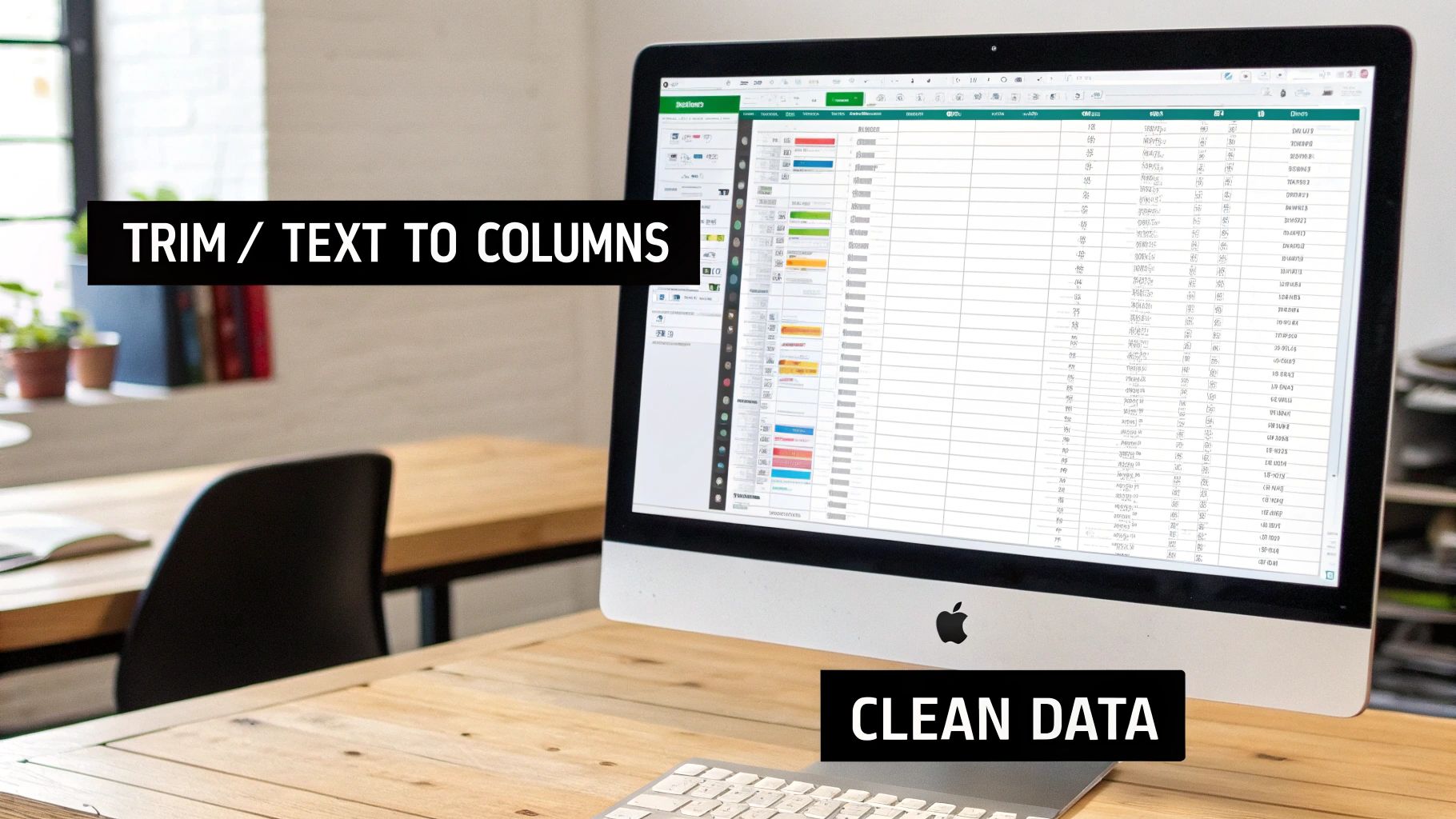 A clean and organized Excel spreadsheet with neatly arranged data.