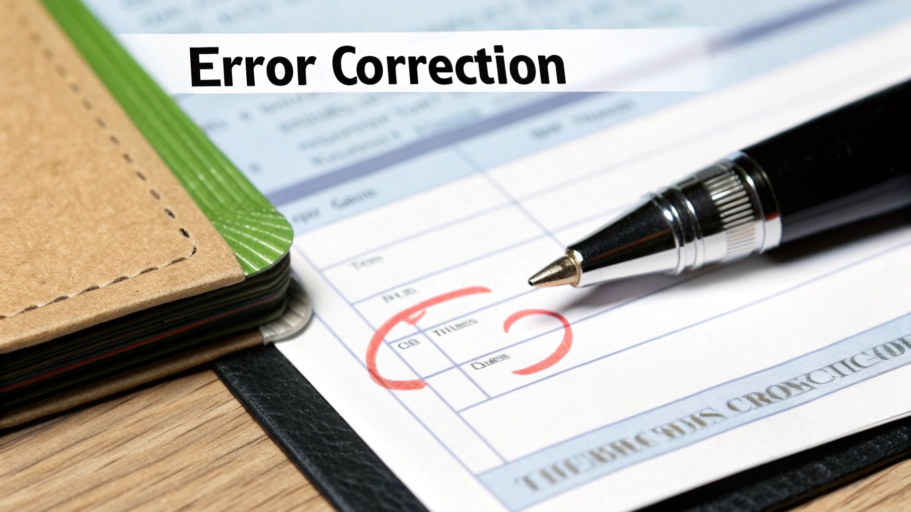 Bank Error Correction Reconciliation
