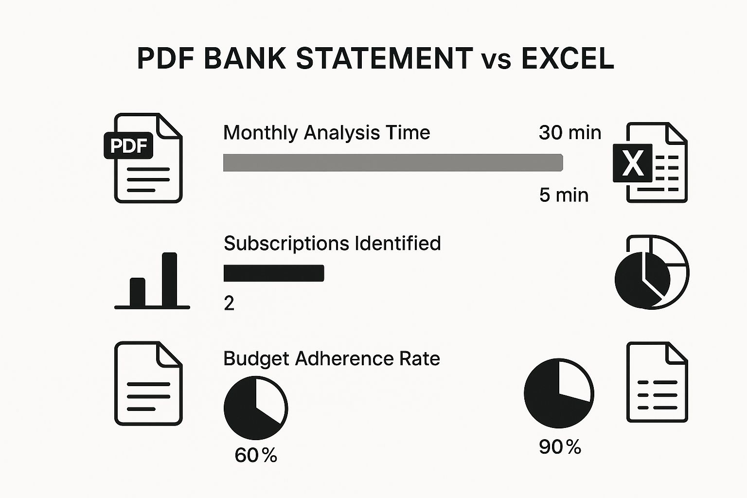 Infographic about bank statement in excel