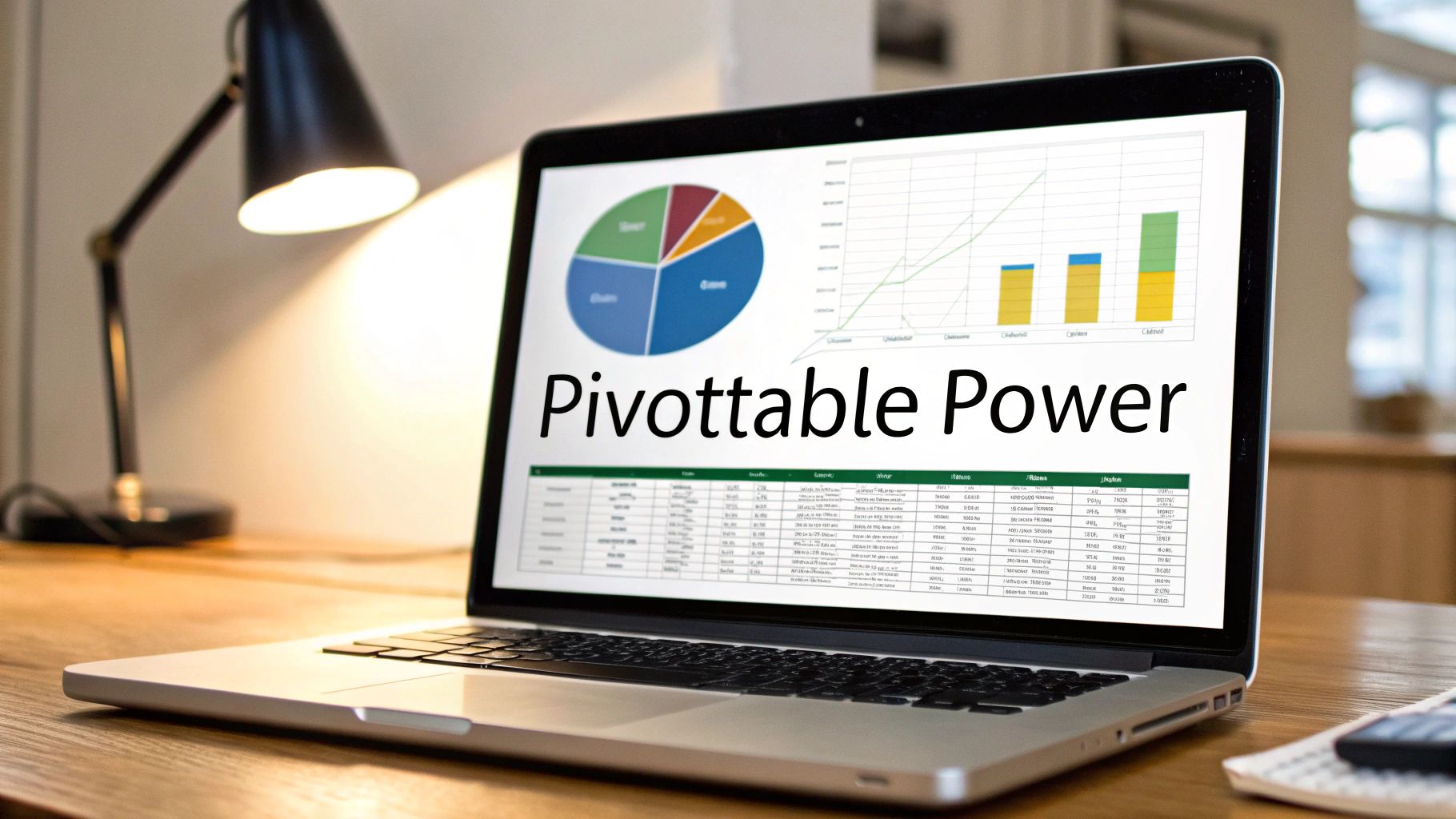 A person working on an Excel spreadsheet, illustrating a PivotTable setup