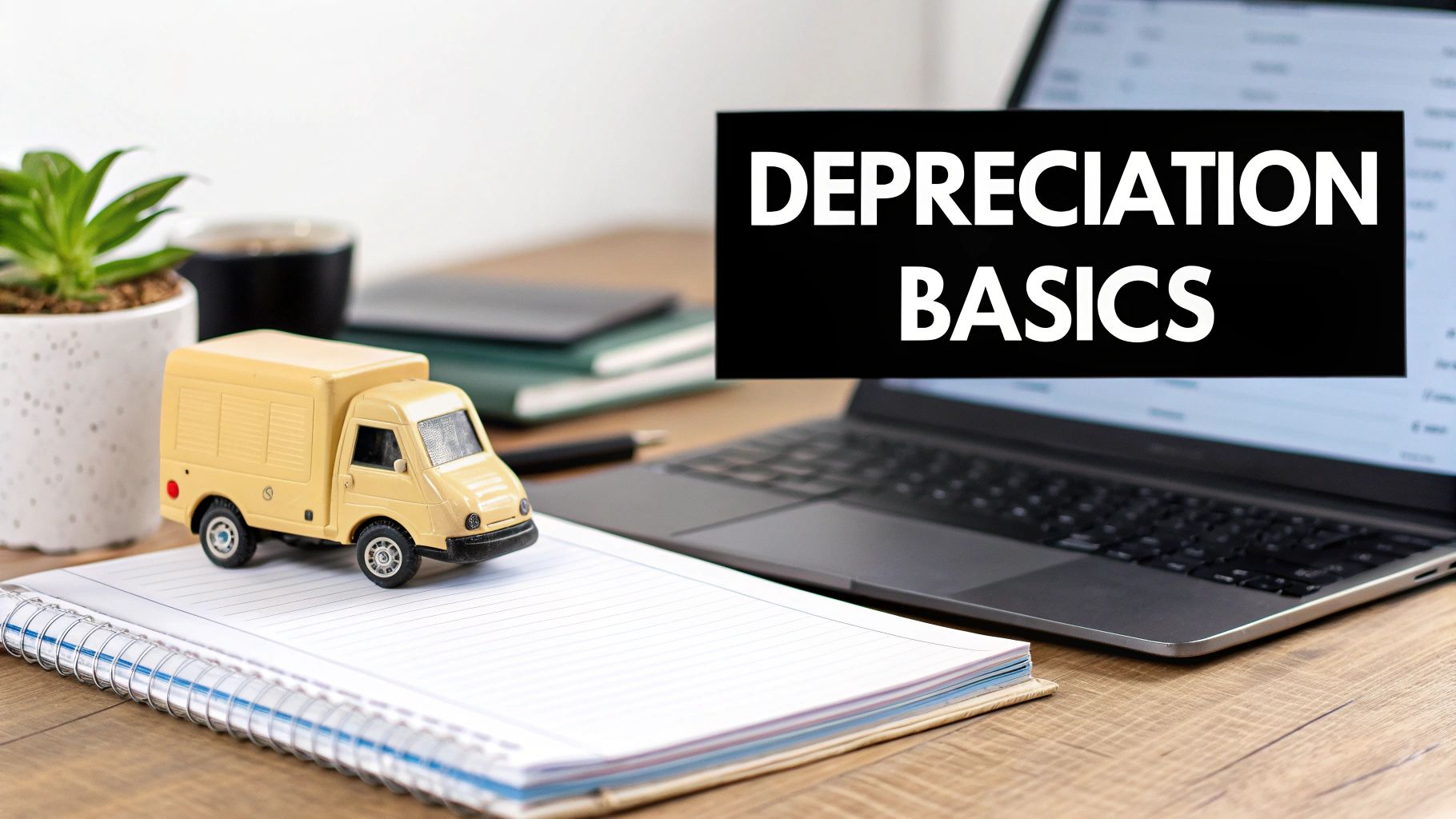 Accountant reviewing financial documents related to asset depreciation