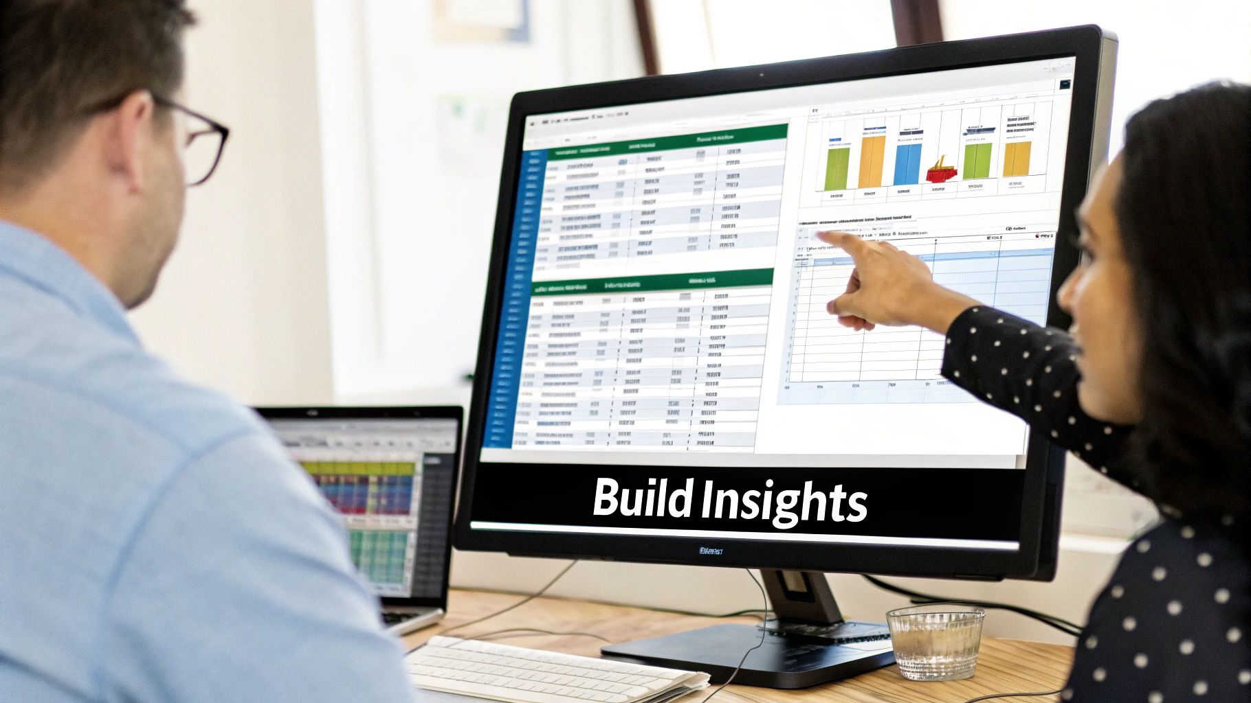 A person analyzing financial charts and graphs on a computer screen.