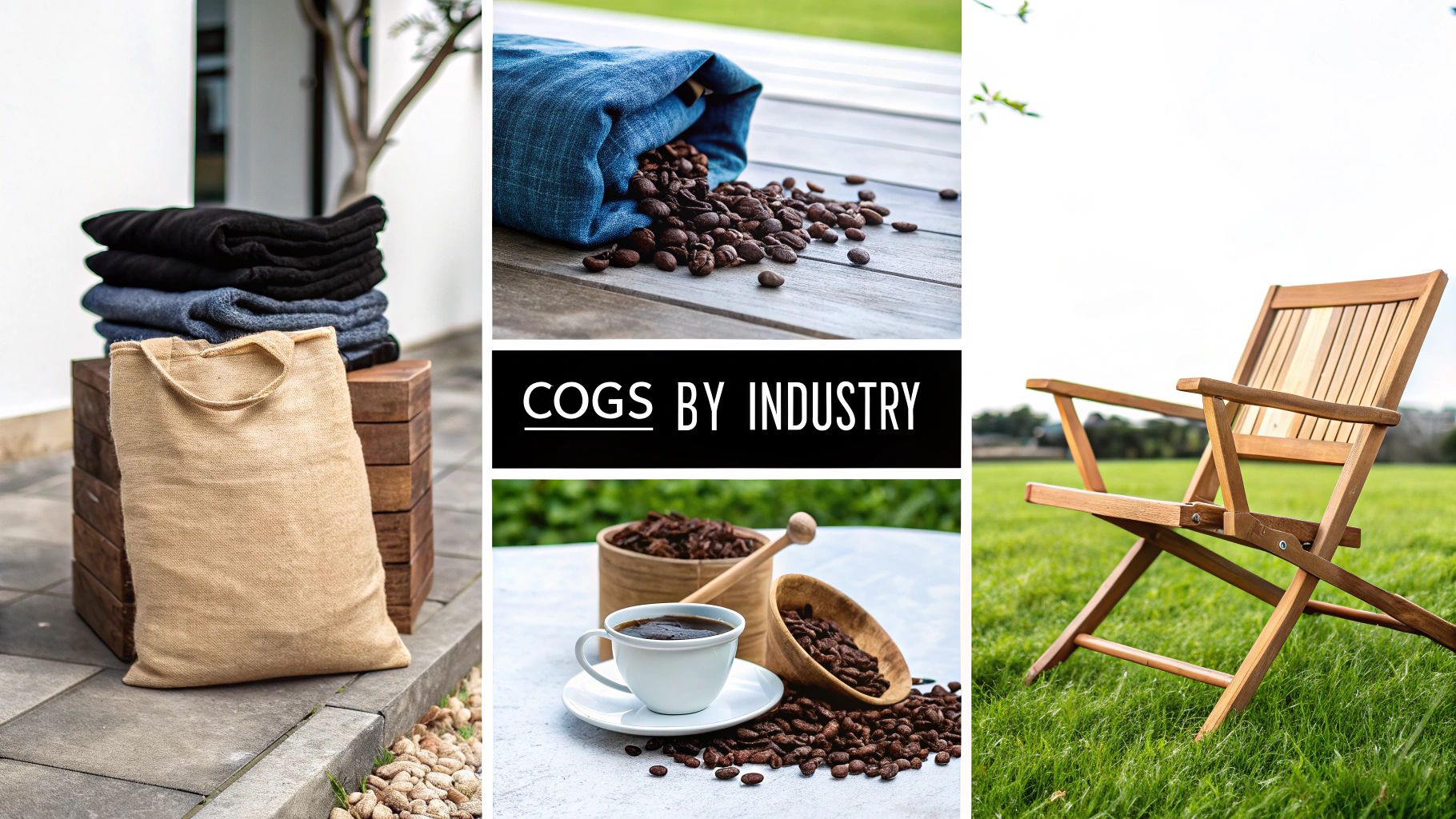 Three diverse business owners—a clothing retailer, a coffee roaster, and a furniture maker—working in their respective environments, showcasing industry-specific inventory.