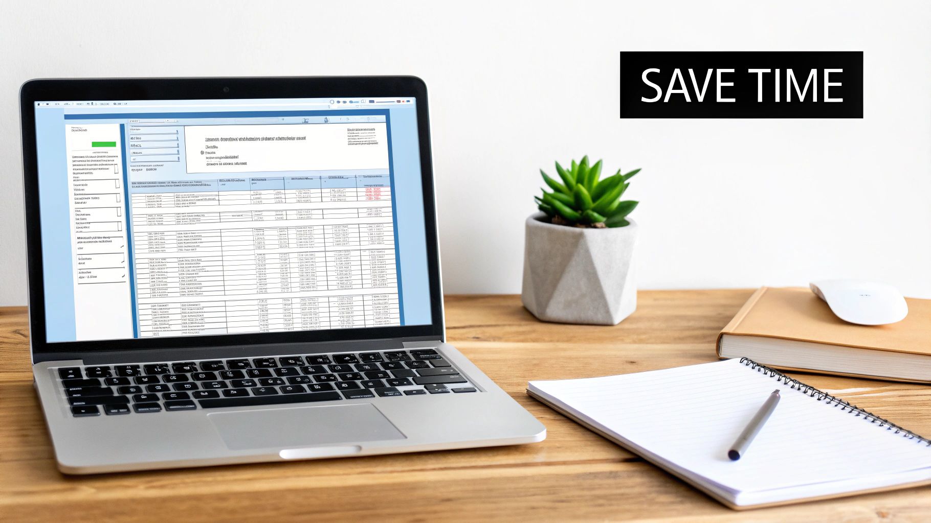 A person working on a laptop with charts and graphs, representing data analysis.