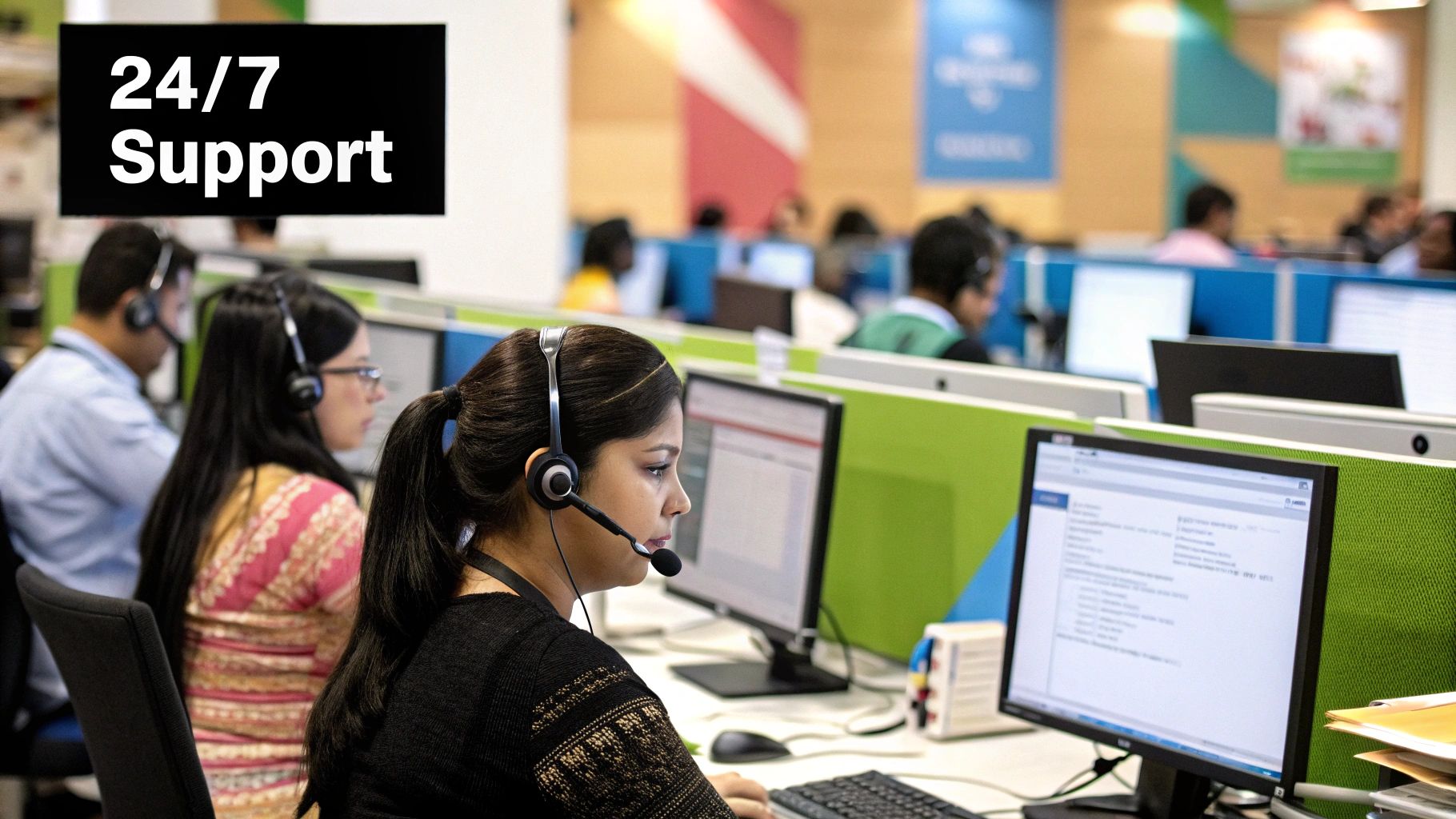 Infographic showing key customer experience improvements from automation: 24/7 Availability, Faster Response Times, and Personalized Interactions, with icons for each.