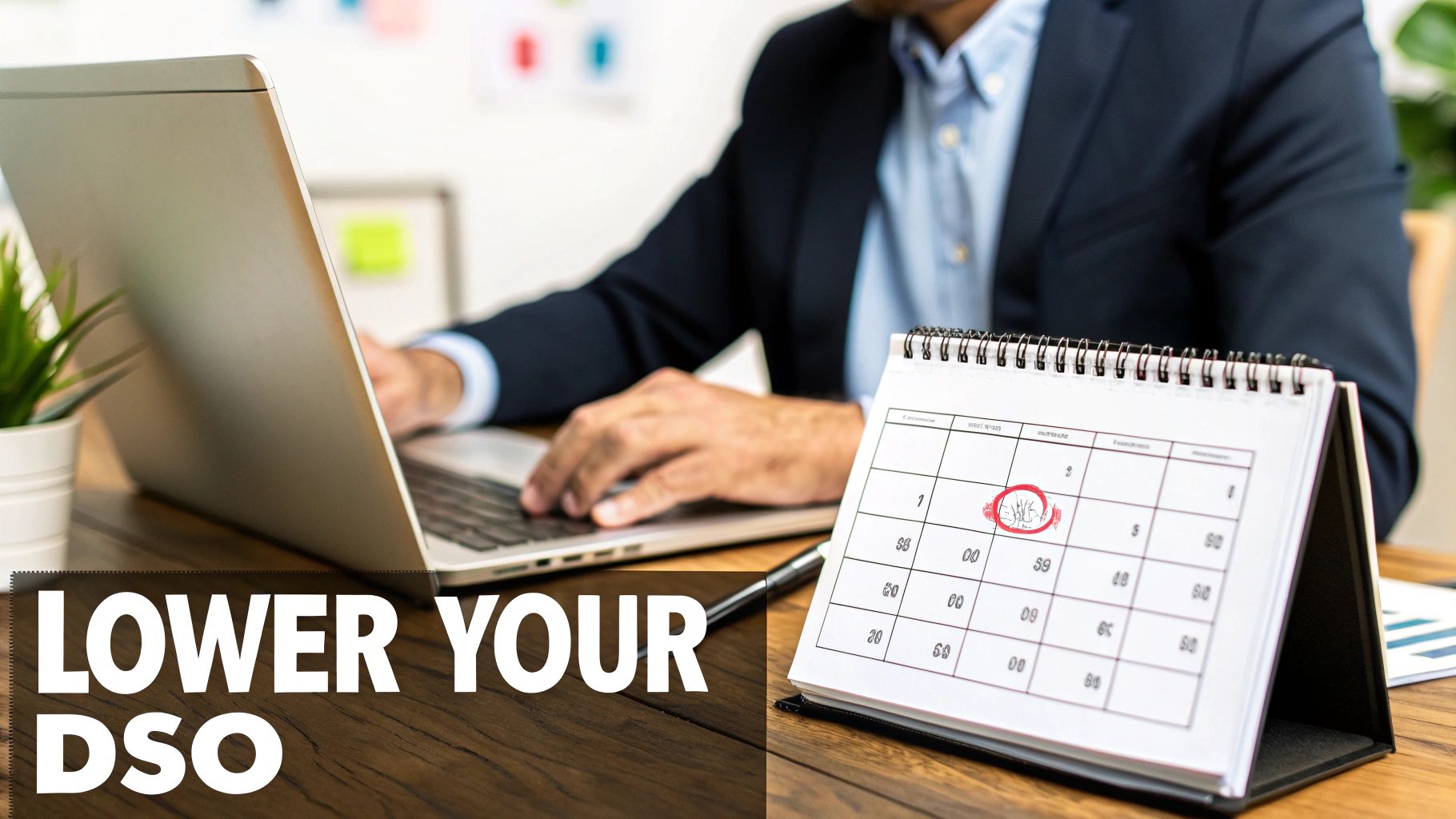 An image showing a person analyzing a chart with an upward trend, symbolizing proactive management of Days Sales Outstanding.