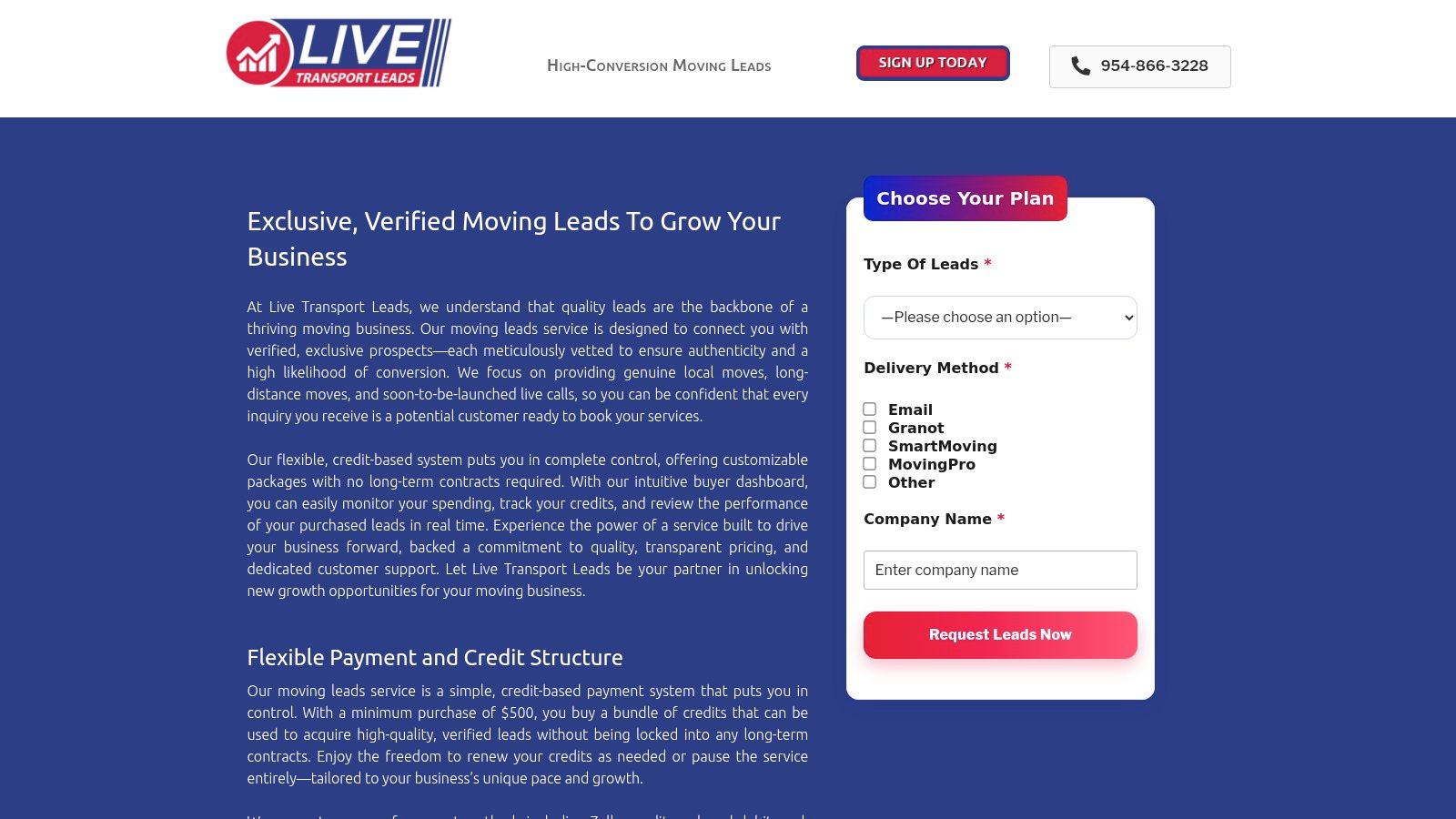 Live Transport Leads – Moving Leads