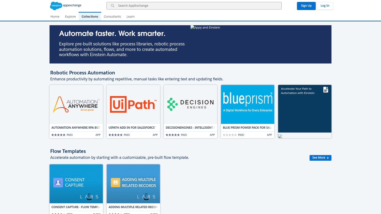 Salesforce AppExchange (Automation Collections)