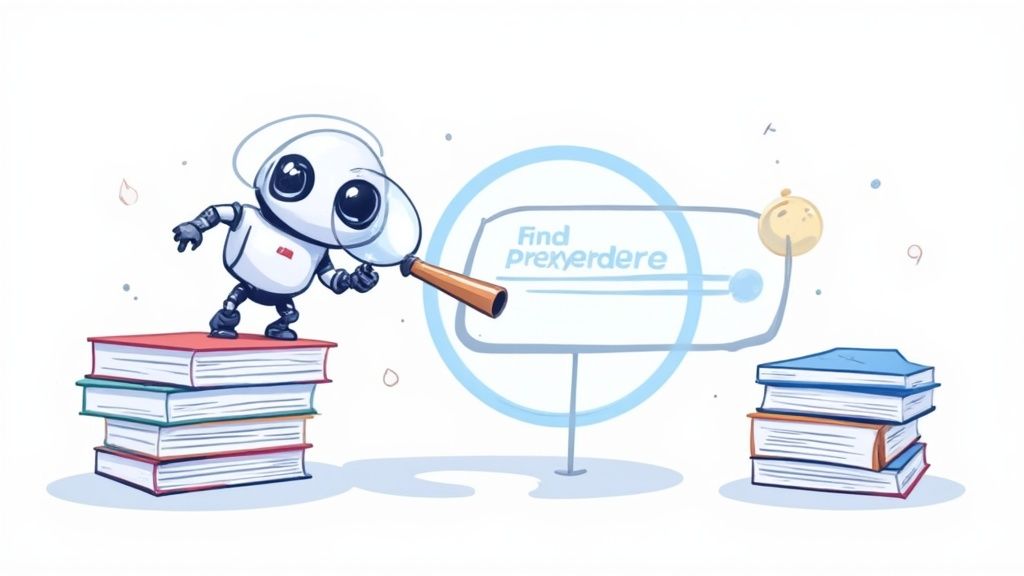 An image of a lawyer using a laptop with an AI interface, symbolizing the integration of technology in legal research.