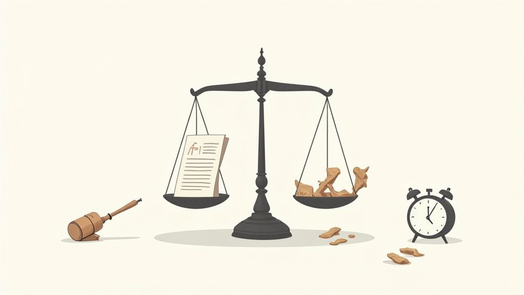 A judge's gavel resting on a law book, symbolizing justice and court authority