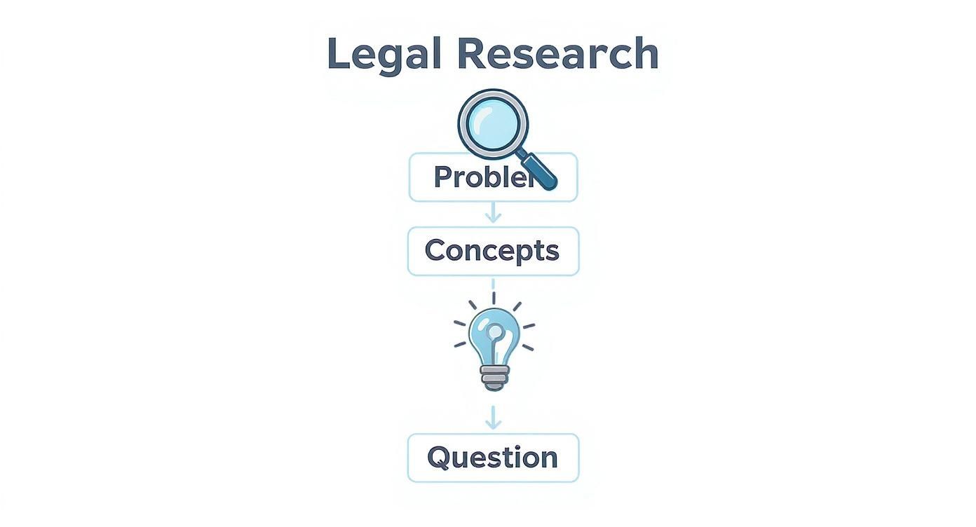 Infographic about how to do legal research