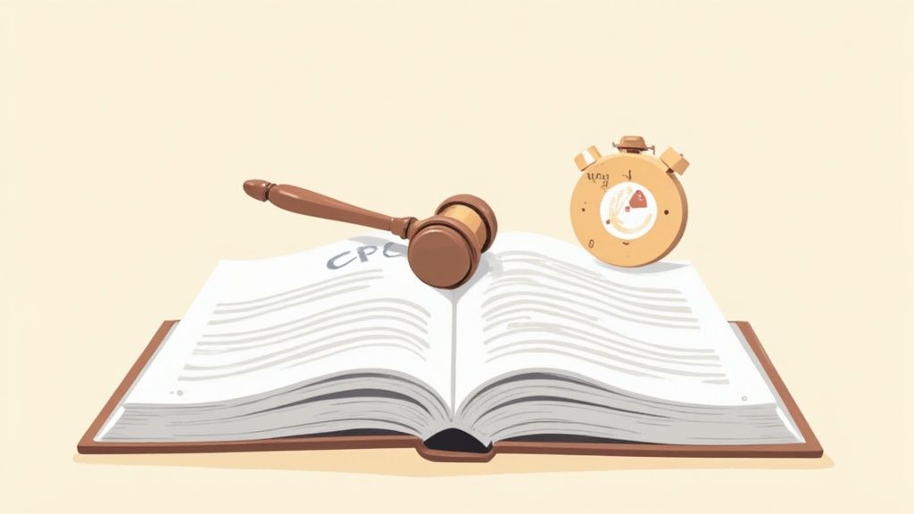 A magnifying glass held over a legal document, highlighting a specific clause.