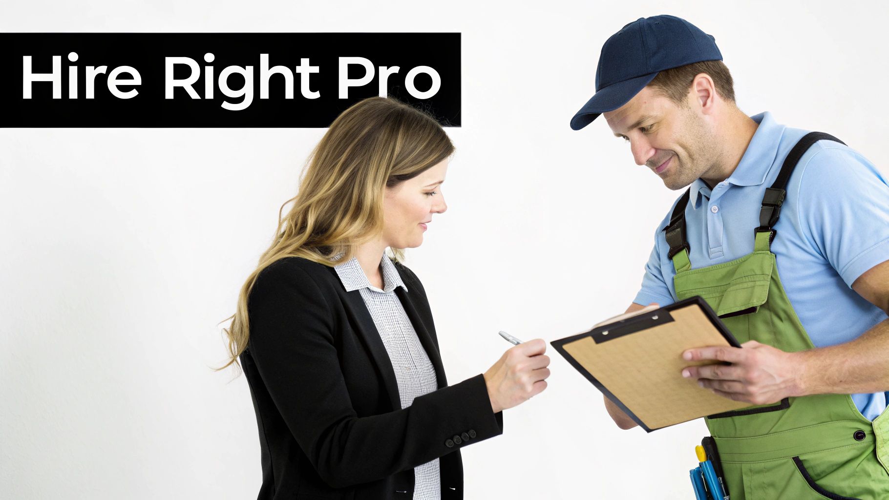 A professional plumber inspects a water heater with a checklist.