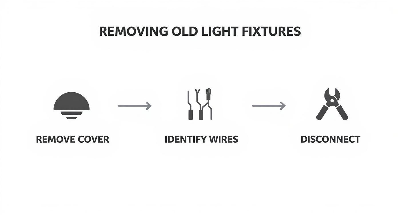 Infographic about how to install light fixture