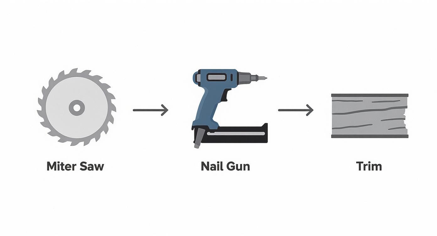 Infographic about how to install baseboard trim