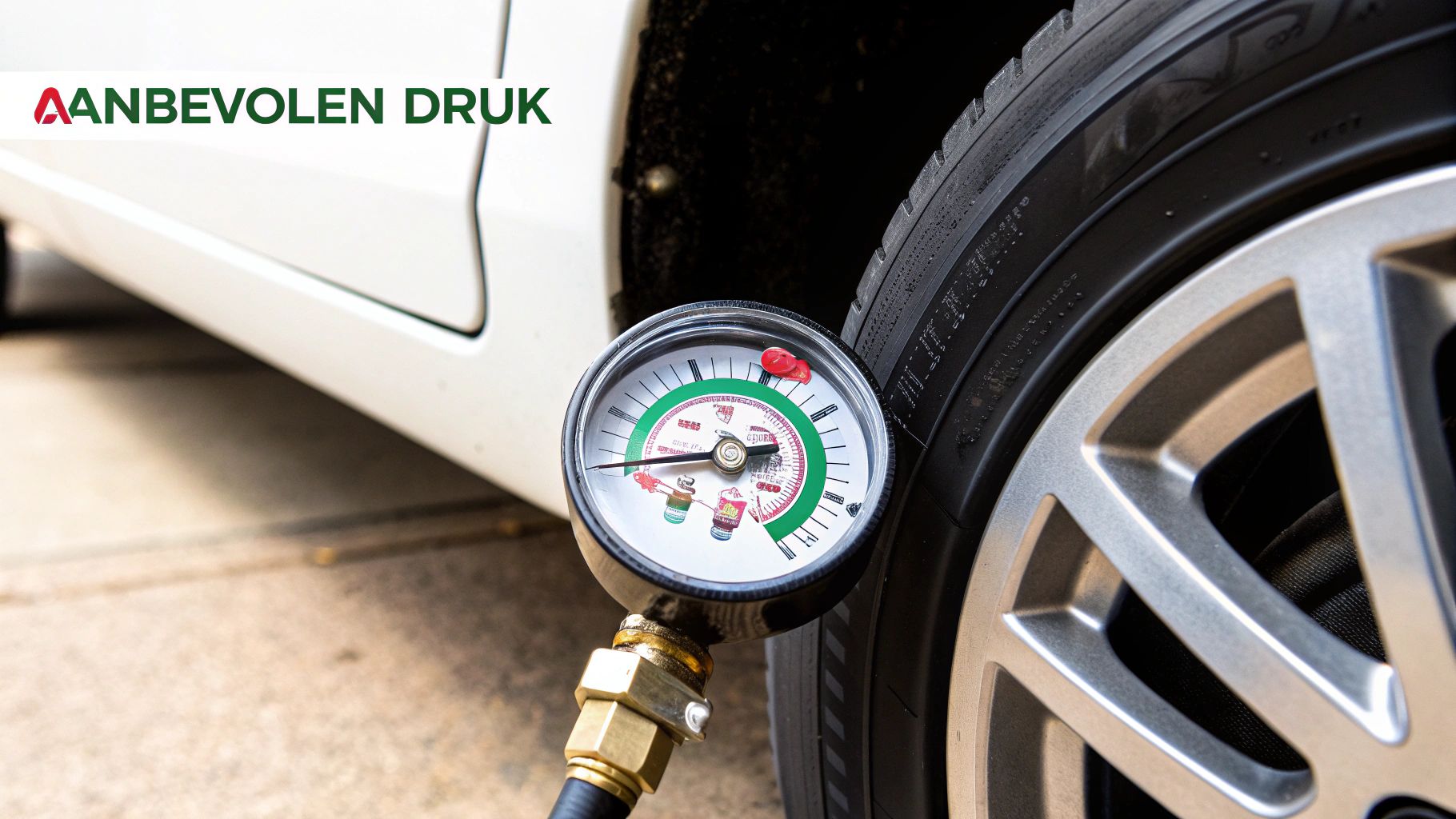 Banden meten met een bandenspanningsmeter