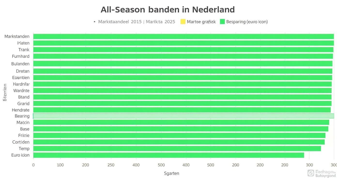 Vergelijking van All-Season banden beschikbaar in Nederland, marktaandeel 2015 versus markttransitie 2025, besparingen in euro's
