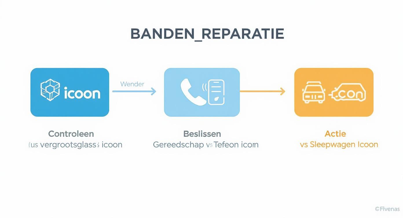 Lekke band auto repareren als een pro 3 Infographic about lekke band auto repareren