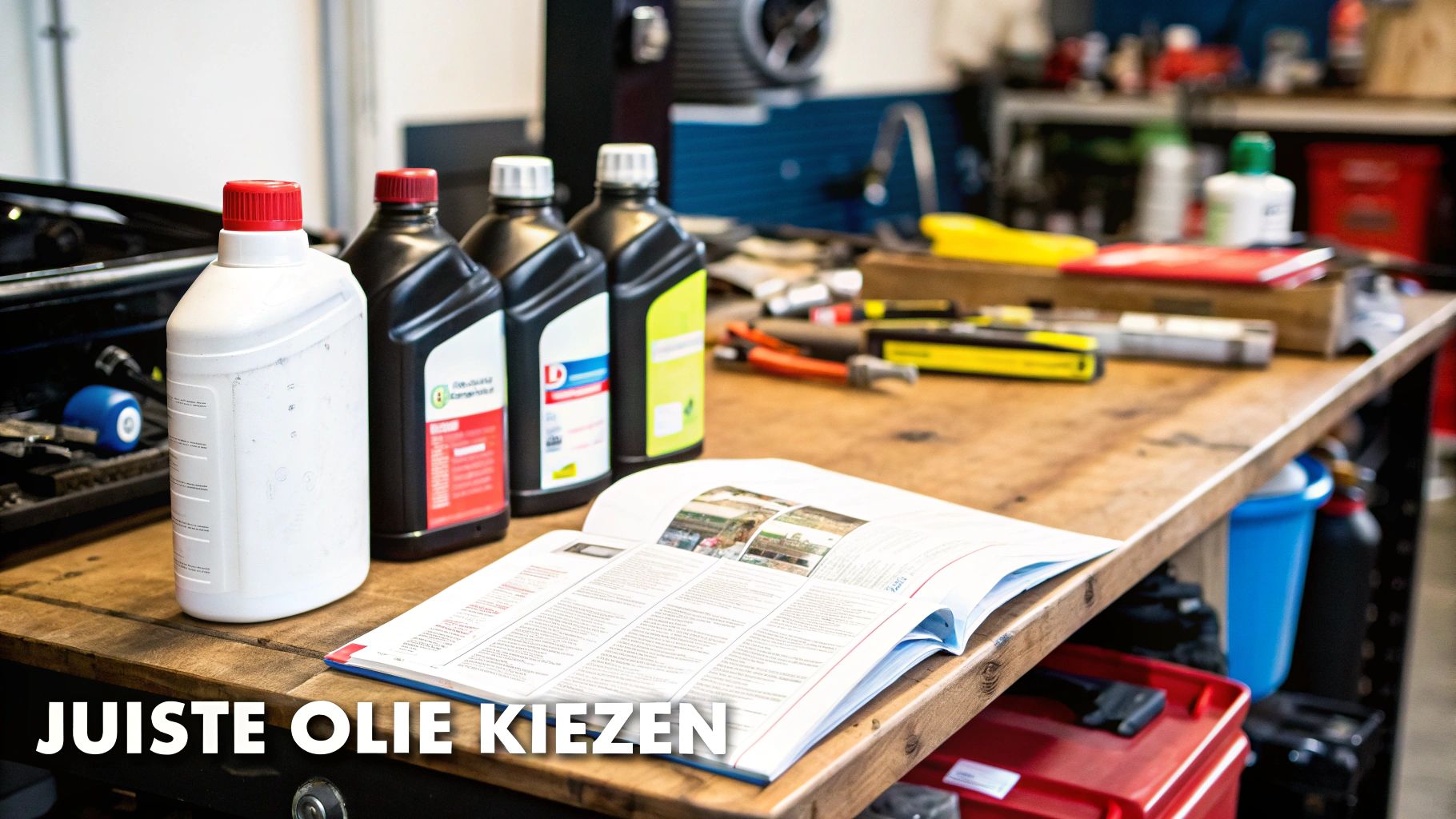 Een monteur inspecteert een autoband tijdens een onderhoudsbeurt.