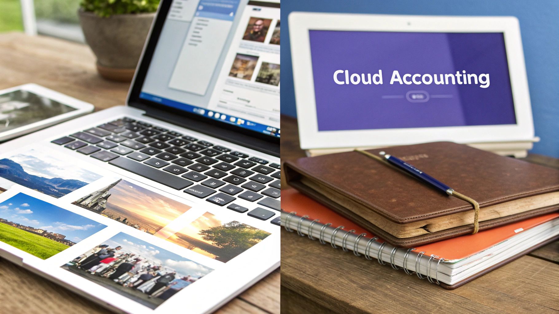 A professional working on a laptop, analyzing financial charts and data, symbolizing the accessibility and efficiency of accounting cloud services.