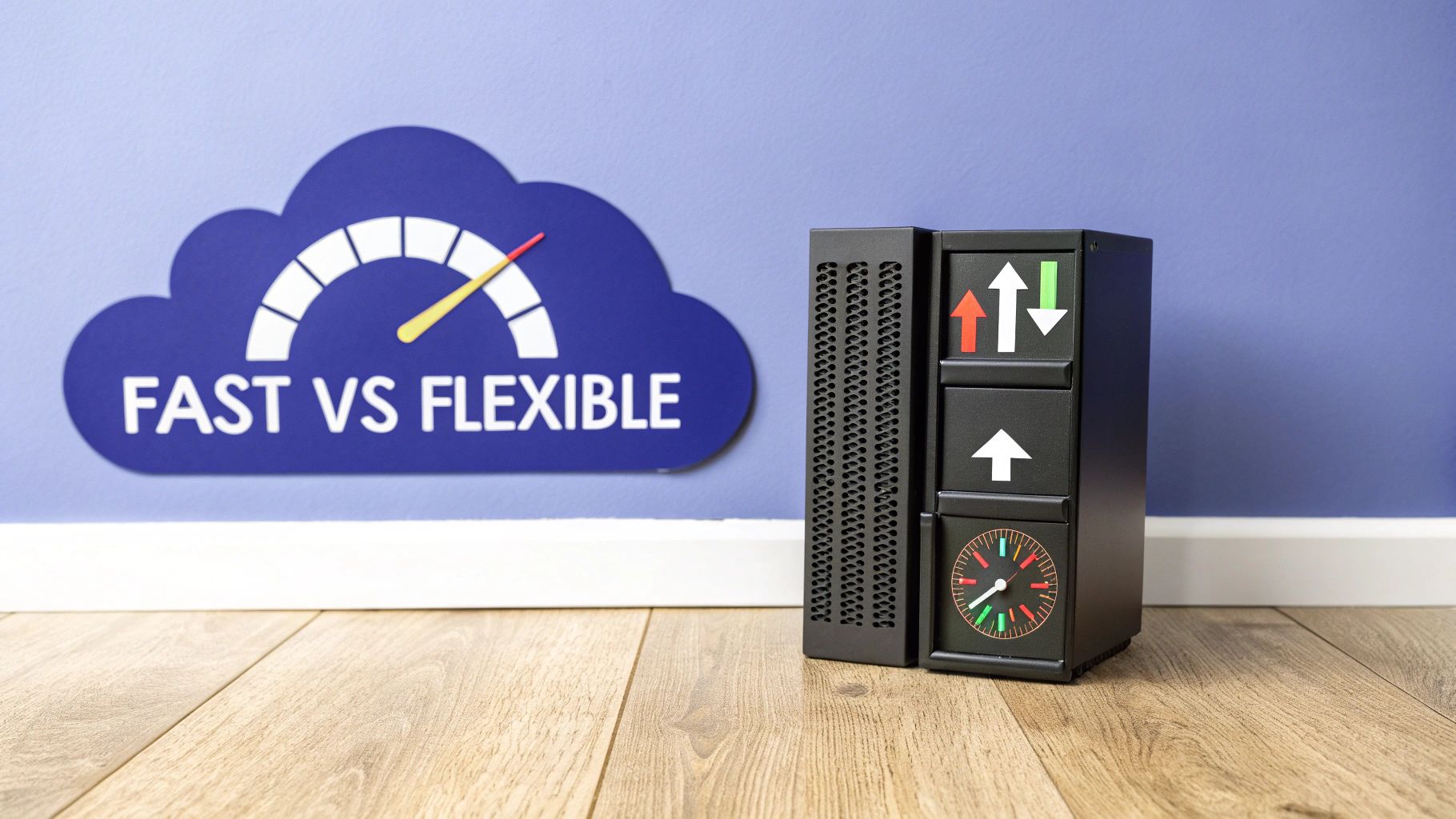 A line graph showing upward growth and performance metrics, symbolizing scalability and server performance analysis.