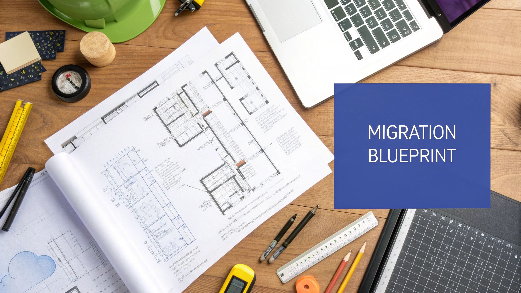 A team of developers and strategists collaborating around a whiteboard, sketching out a cloud migration blueprint with flowcharts and diagrams.