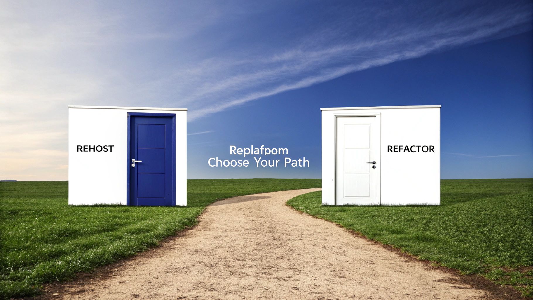 A person at a crossroads, representing the different strategic paths for IT infrastructure modernization.