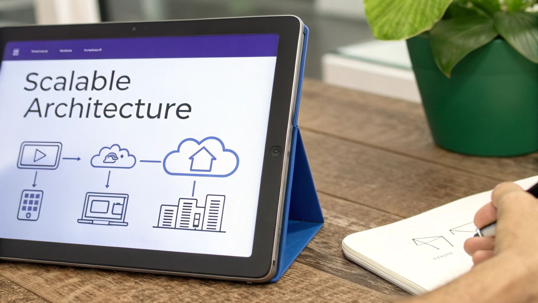 A person looking at a screen with question marks and performance graphs.