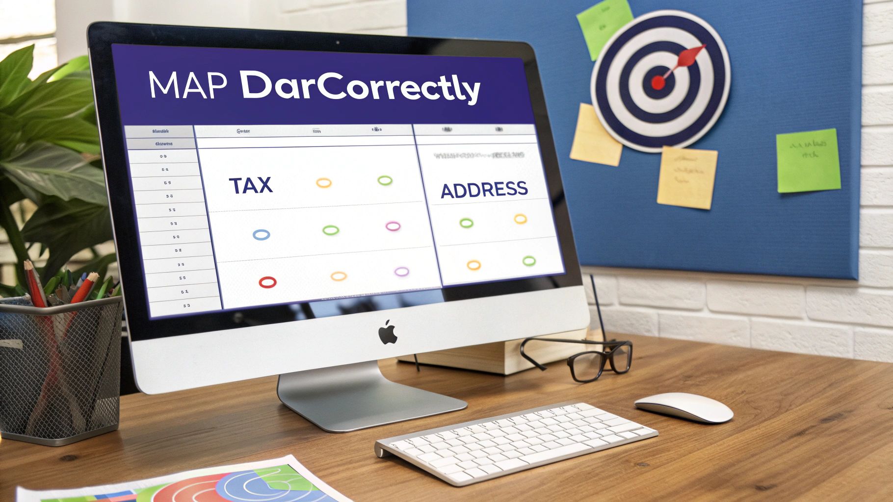 Diagram showing arrows connecting fields from two different application UIs, representing data mapping.