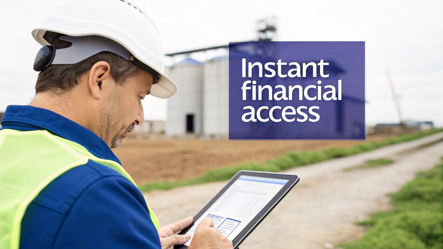 A person working on a laptop in a modern office, symbolizing remote access to financial data.