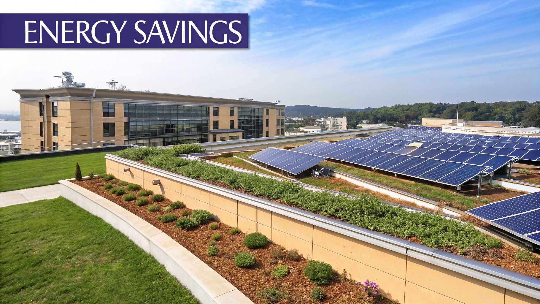Infographic showing key data about Energy Efficiency and Sustainability
