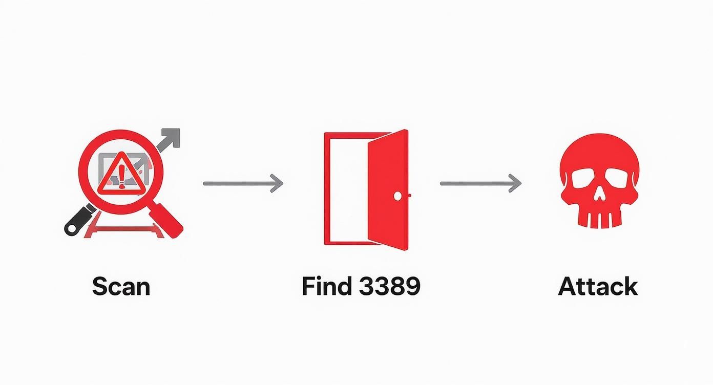 Infographic about remote desktop port change