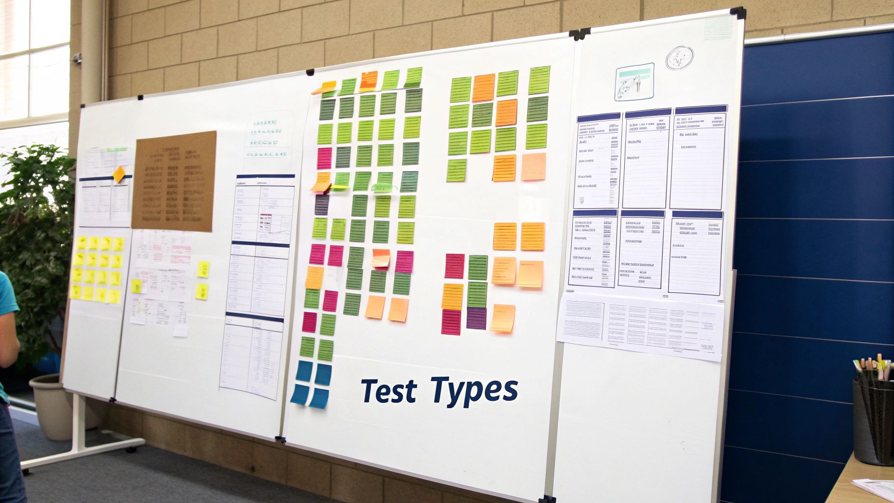 A group of colleagues engaged in a discussion during a business continuity plan test.