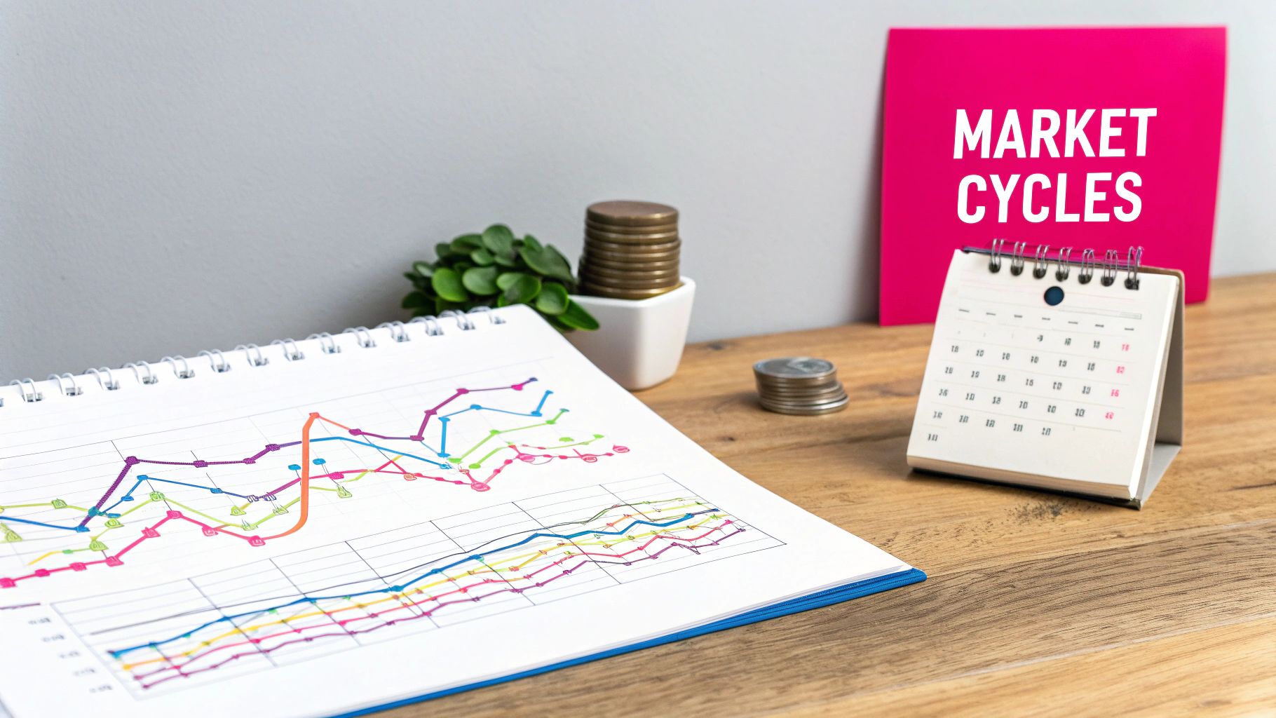 A dynamic chart showing the cyclical performance of different investment factors over various market conditions.