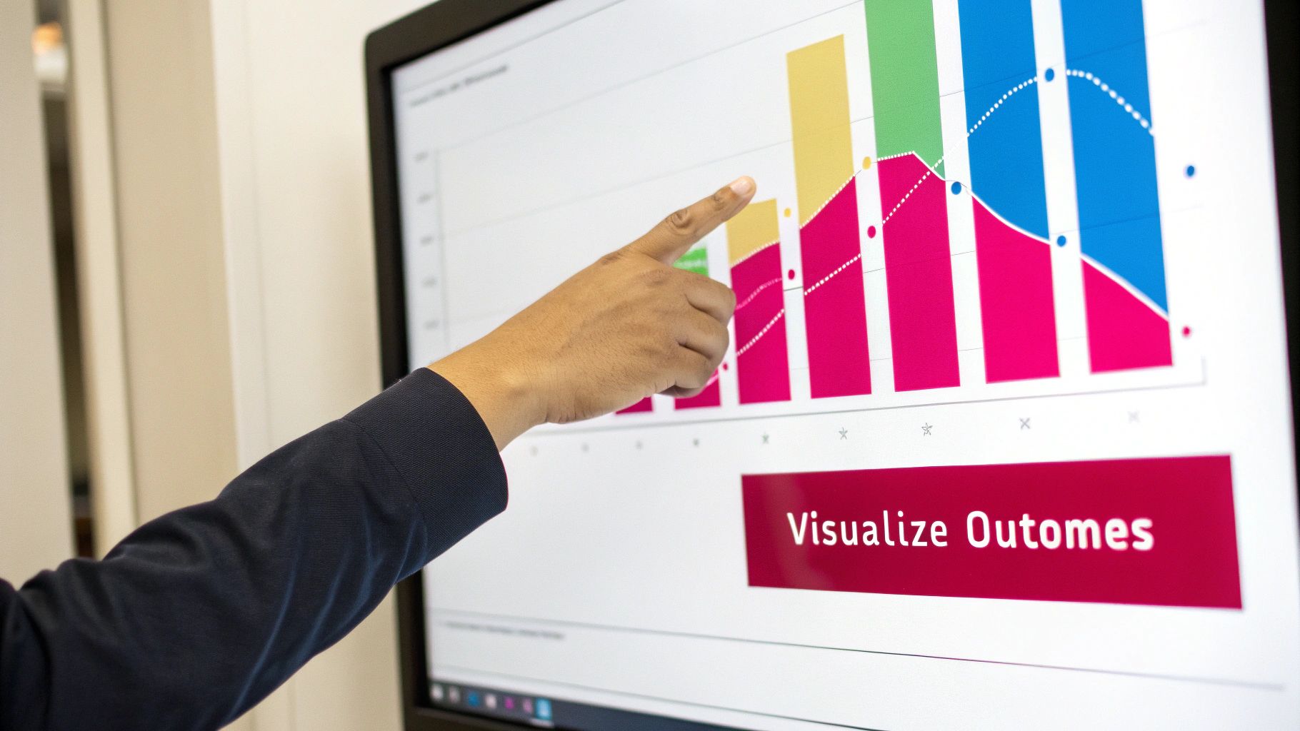 A histogram chart visualizing the distribution of Monte Carlo simulation outcomes, showing a bell-like curve.