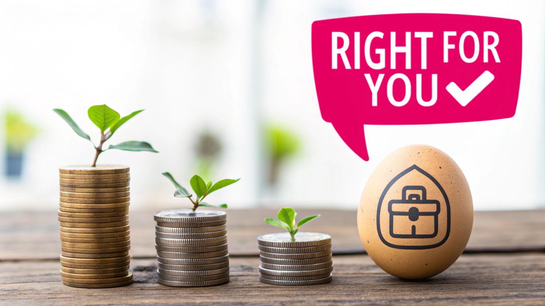 An animated timeline showing different life stages from young adult to retiree, with corresponding investment strategy icons above each stage.