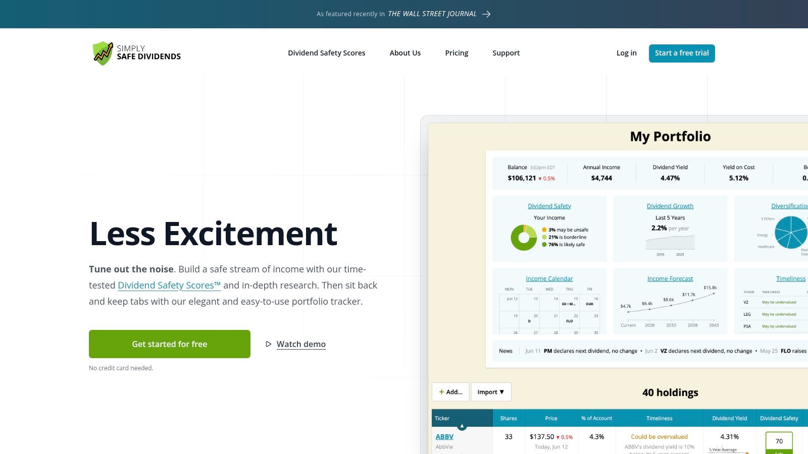 Simply Safe Dividends — Dividend Safety Scores and Income Tracking