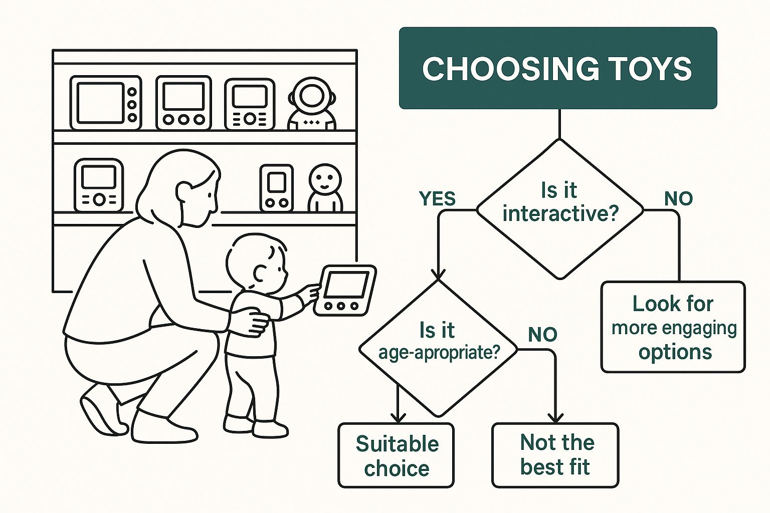 Infographic about interactive toys for 1 year old