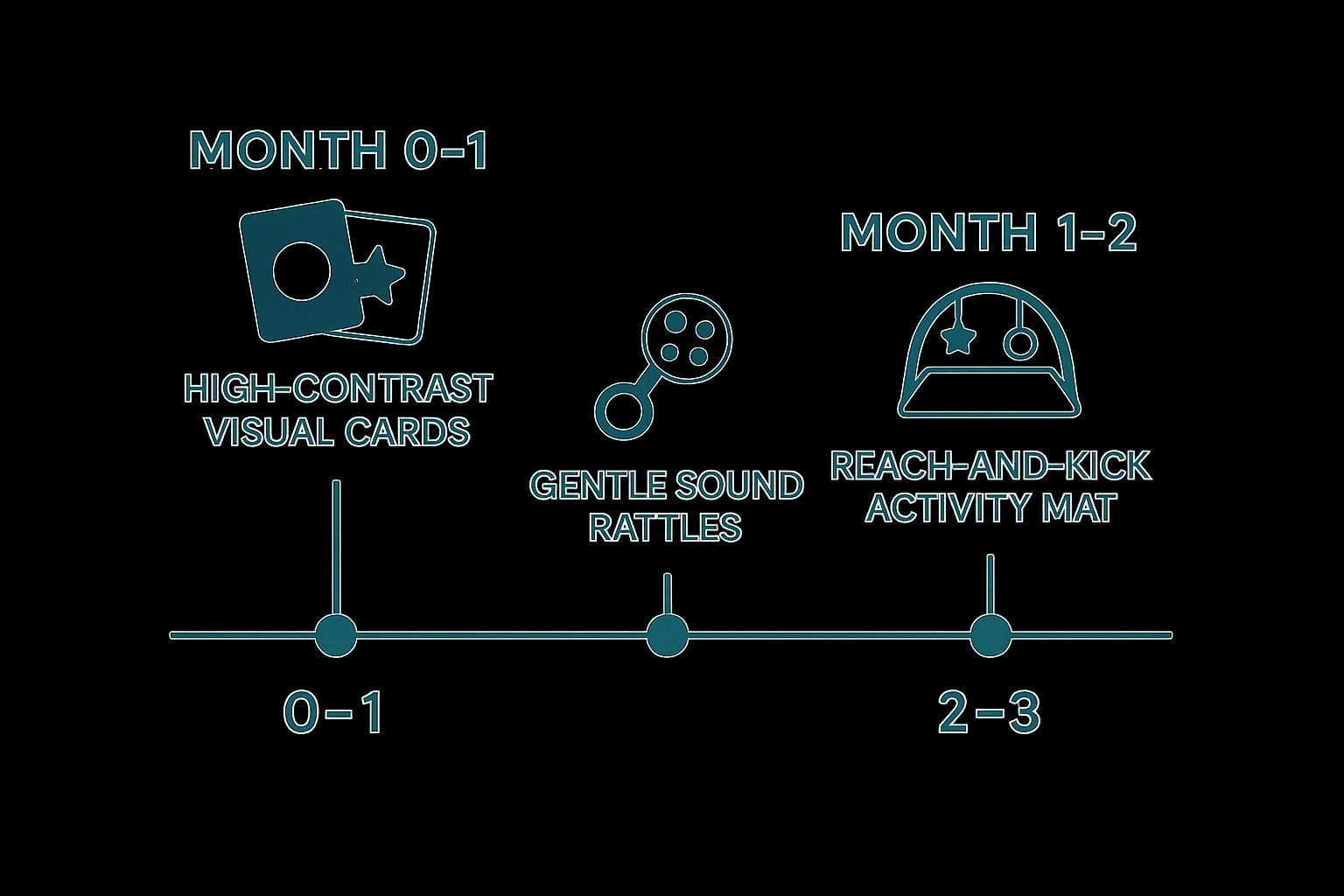 Infographic about newborn developmental toys