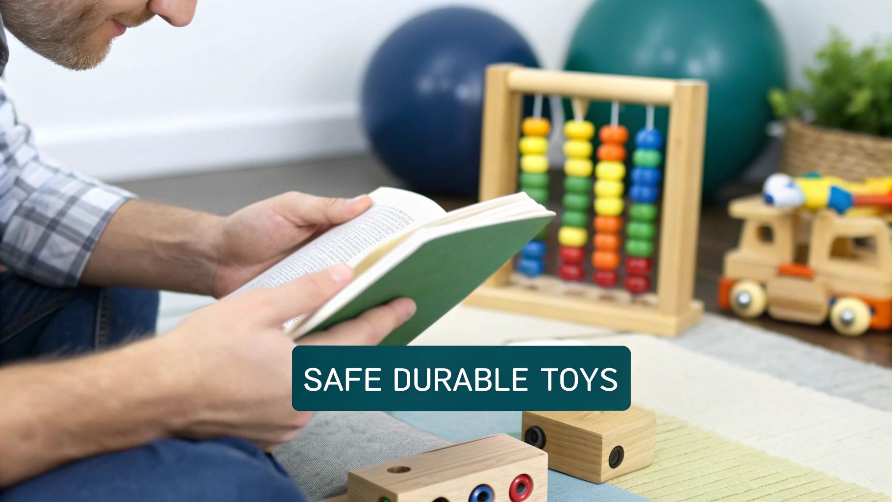 A close-up of a wooden toy, showing its smooth finish and quality craftsmanship.