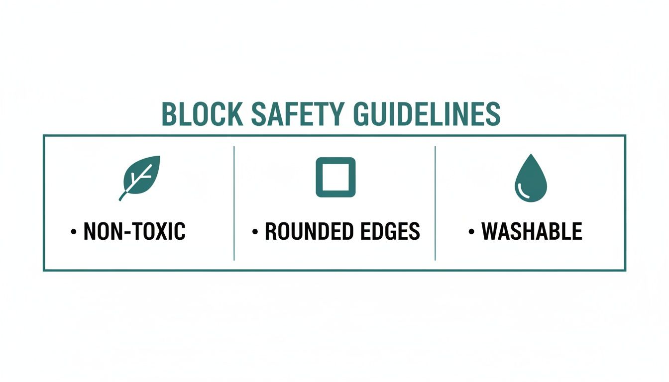 Infographic about building blocks for babies