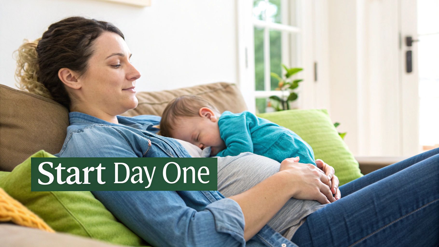 Baby enjoying tummy time on a playmat