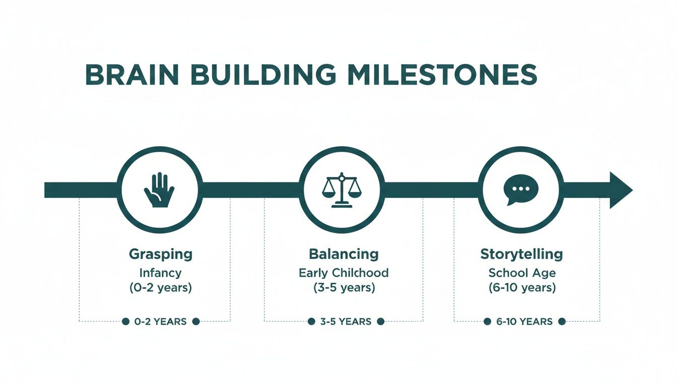 Infographic about wooden building blocks for kids