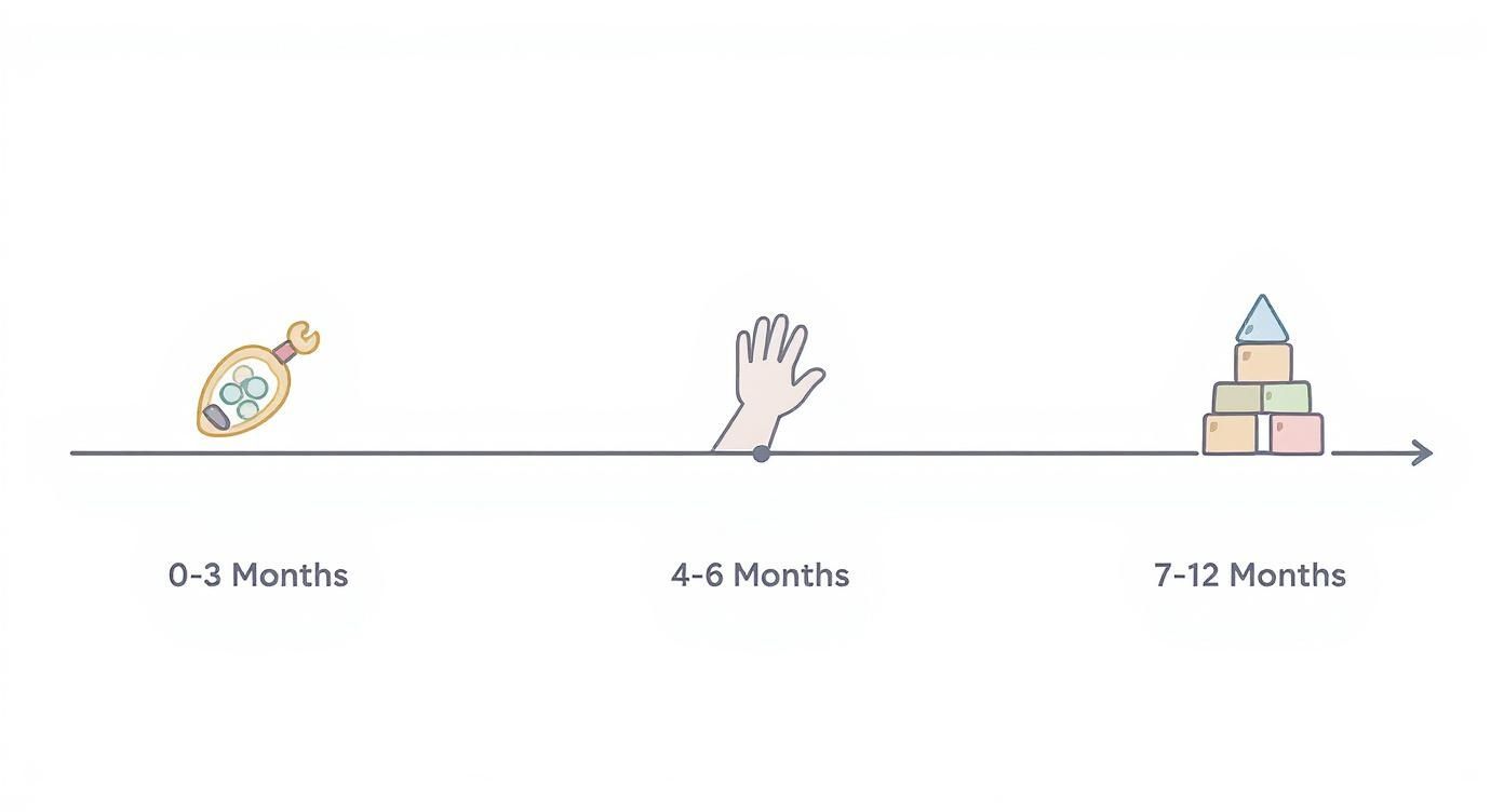 Infographic about newborn development toys